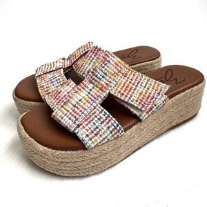 Zodiac Izzy Multicolor Tweed Platform Sandals size 7